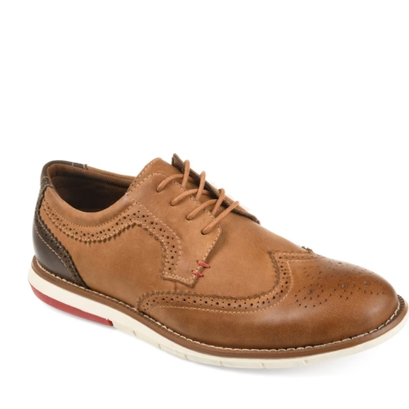 Leather Wingtip Oxford in Tan/Brown - Picture 7 of 13